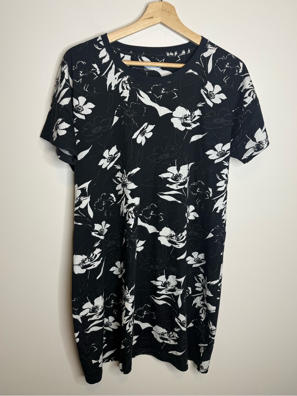 Columbia Black and White Floral Tee Dress